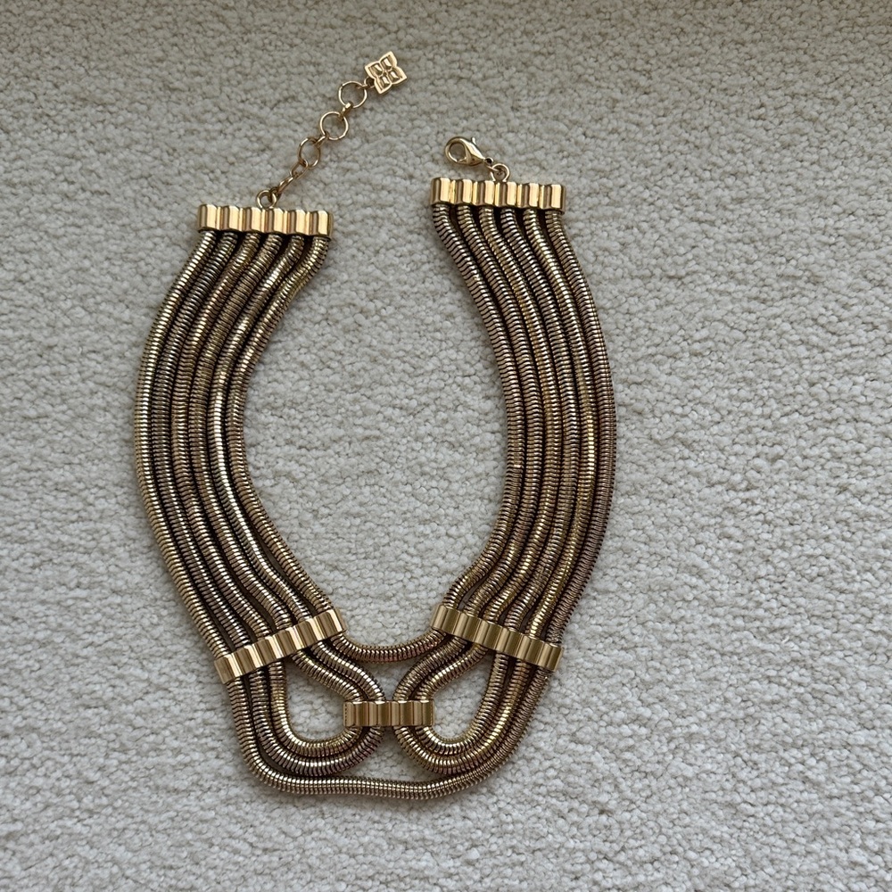 BCBGMaxAzria Gold Snake Chain Statement Necklace